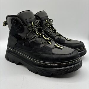 Dr. Martens Boury Combat Boots Black Grey Volt Men's Size 8M Women's Size 9L